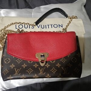 Fashion Red and Brown Shoulder Bag